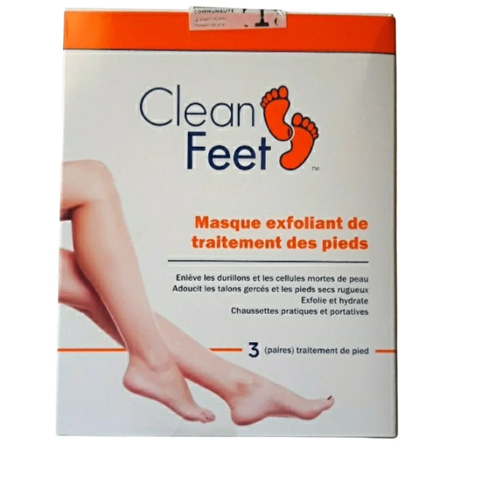 Clean Feet Exfoliating Foot Treatment Mask 3 Pairs Glycolic Acid Callus‎ Remover